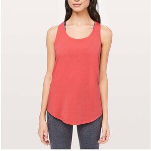 Lululemon Tank Womens Size 4 Coral orange Love Tank Pleated Pima Cotton